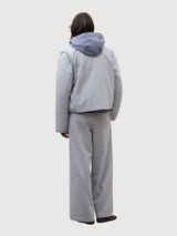 Jacket Gabi Woman Ecru/Blue Stripes | Ecoalf