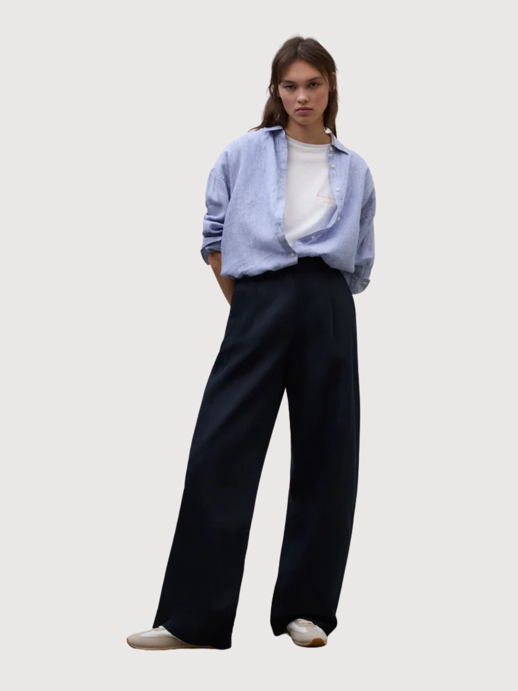 MIEL LINEN PANTS WOMAN Dark Navy | ECOALF