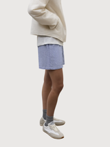 Shorts Eras Stripes Woman Offwhite Blue | Ecoalf