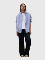 Shirt Daria Stripes Woman Offwhite Blue  | Ecoalf