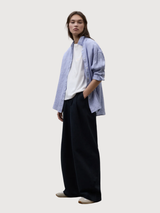 Shirt Daria Stripes Woman Offwhite Blue  | Ecoalf