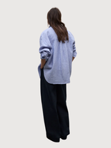 Shirt Daria Stripes Woman Offwhite Blue  | Ecoalf
