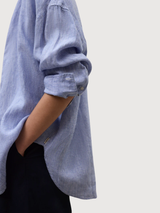 Shirt Daria Stripes Woman Offwhite Blue  | Ecoalf
