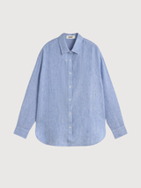 Shirt Daria Stripes Woman Offwhite Blue  | Ecoalf