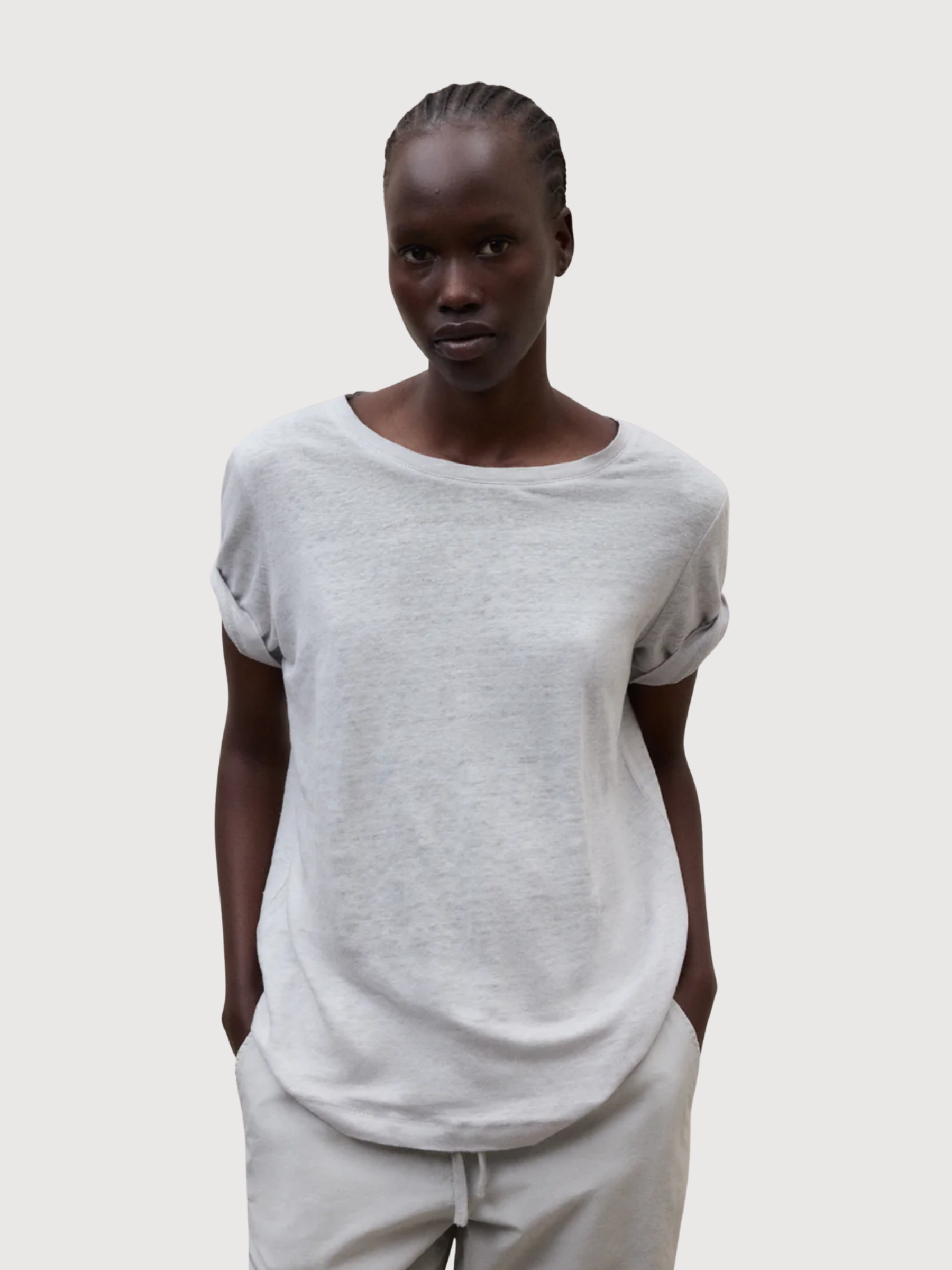 LANE Damen-T-Shirt Eisgrau | ECOALF