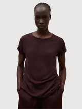 T-Shirt Lane Damen Kakao Leinen | Ecoalf