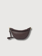 Leo Mini Twisted Handle in pelle martellata color cioccolato | O MY BAG