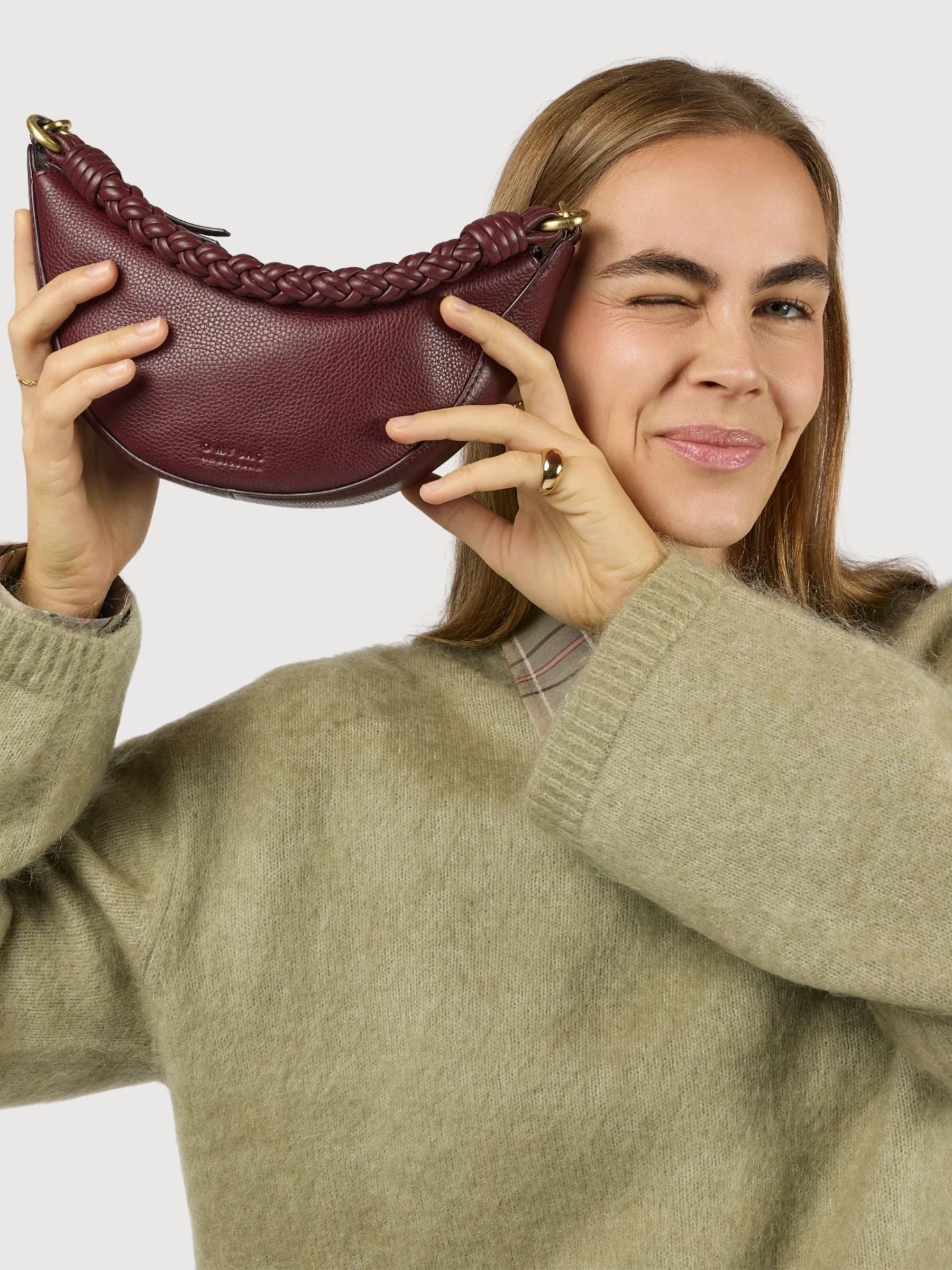Bag Leo Twisted Handle Mini dark Cherry | O My Bag