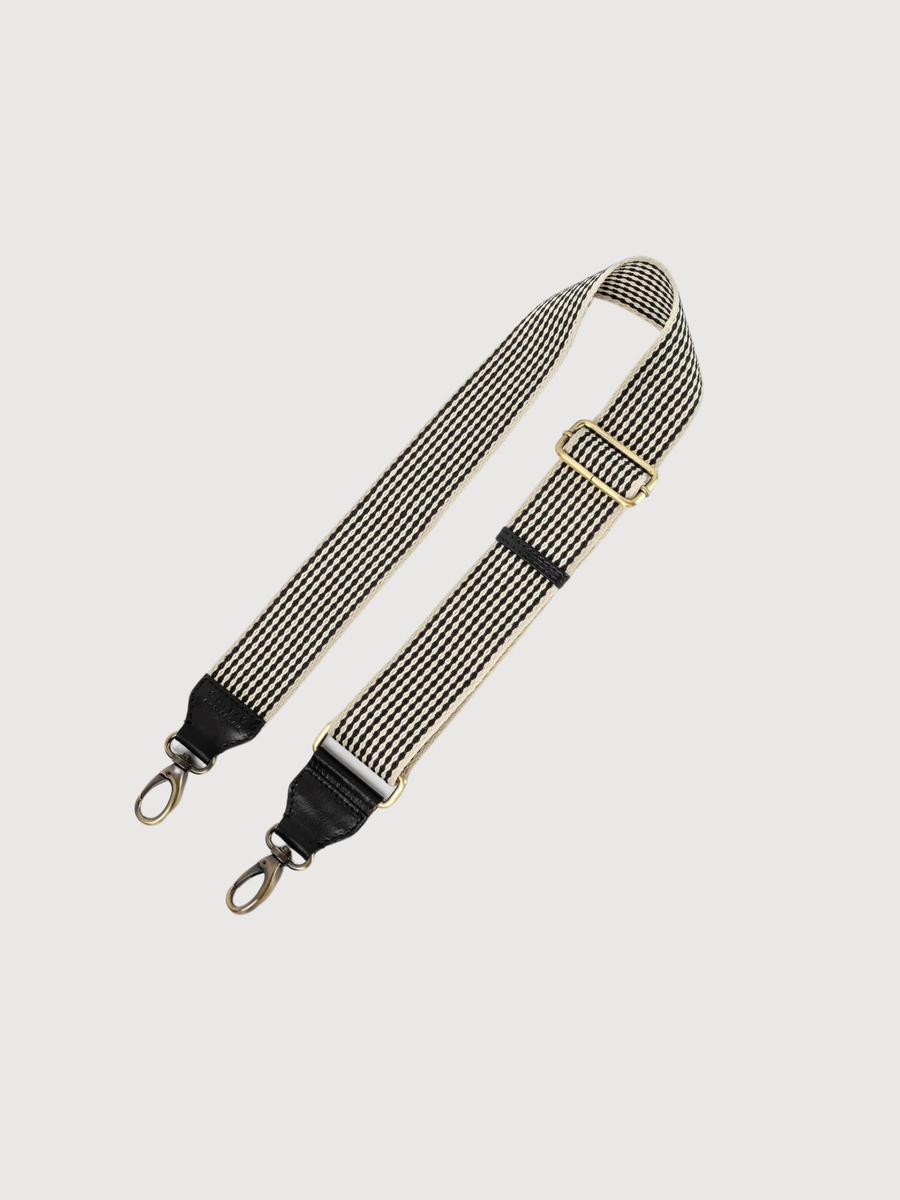 Bum Bag Checkered Webbing Strap Black Stromboli Leather