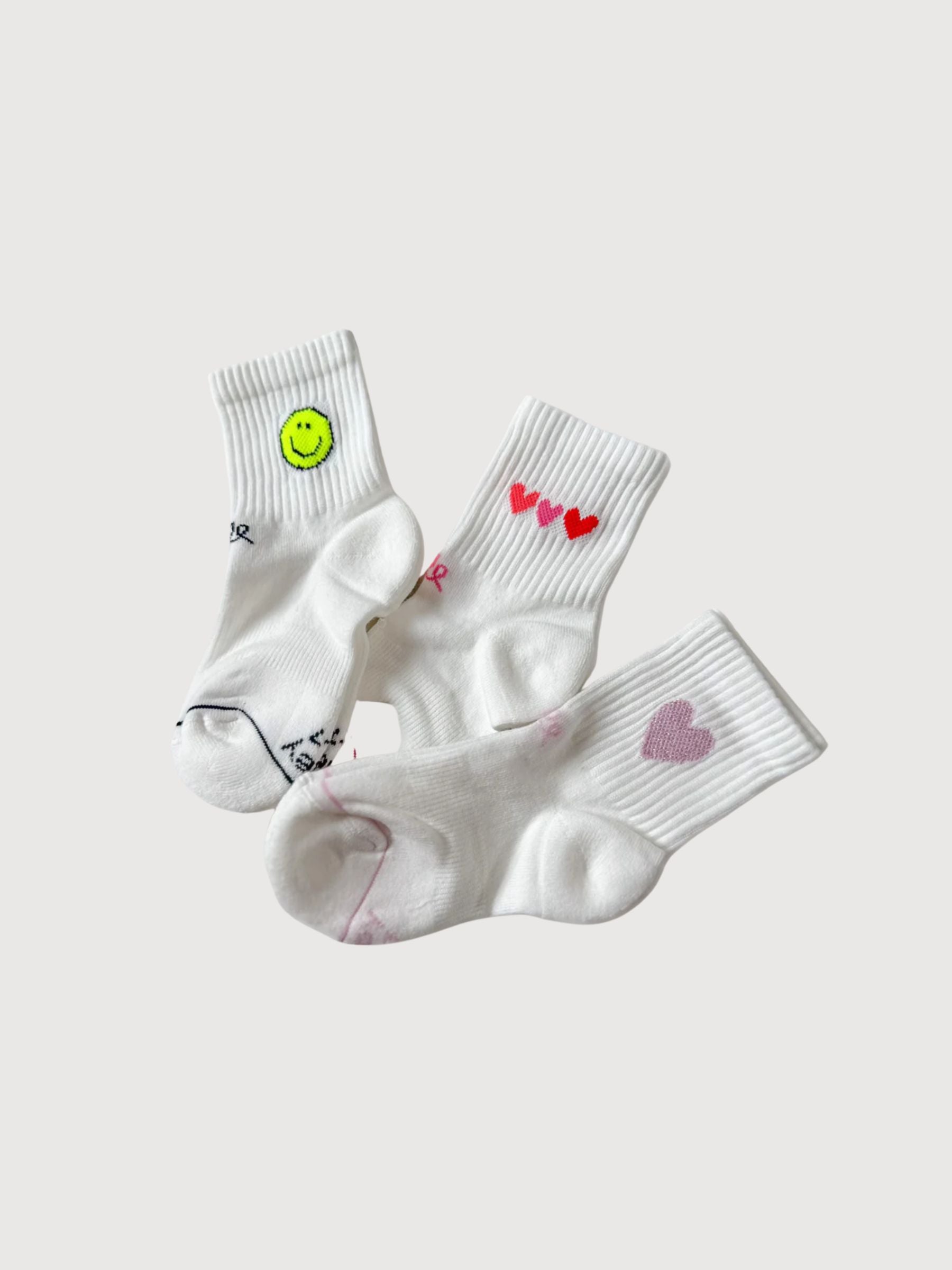Socks Icons Smile Neon Green Kids | Ooley