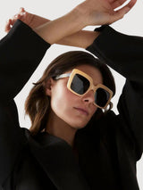 Sonnenbrille Oceano Recycling Plastik Beige | Parafina