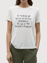 Sara T-shirt Woman en Tempos de Crisi bianca | Ribello
