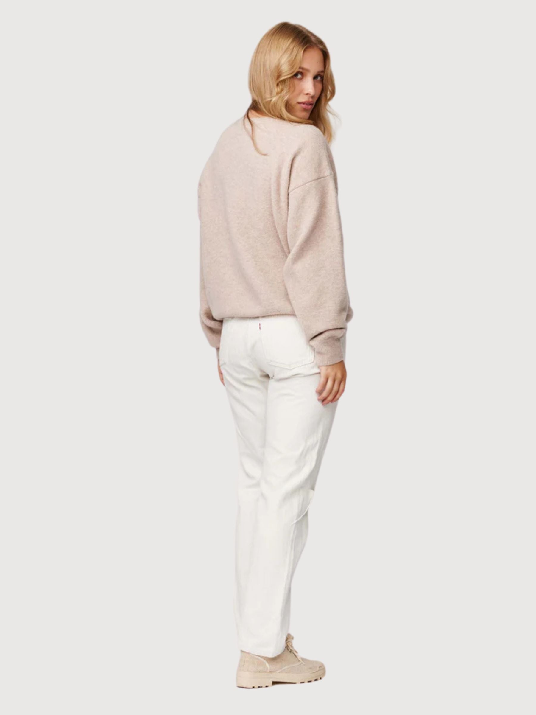 Aino Light Beige Woman Pullover | Makia