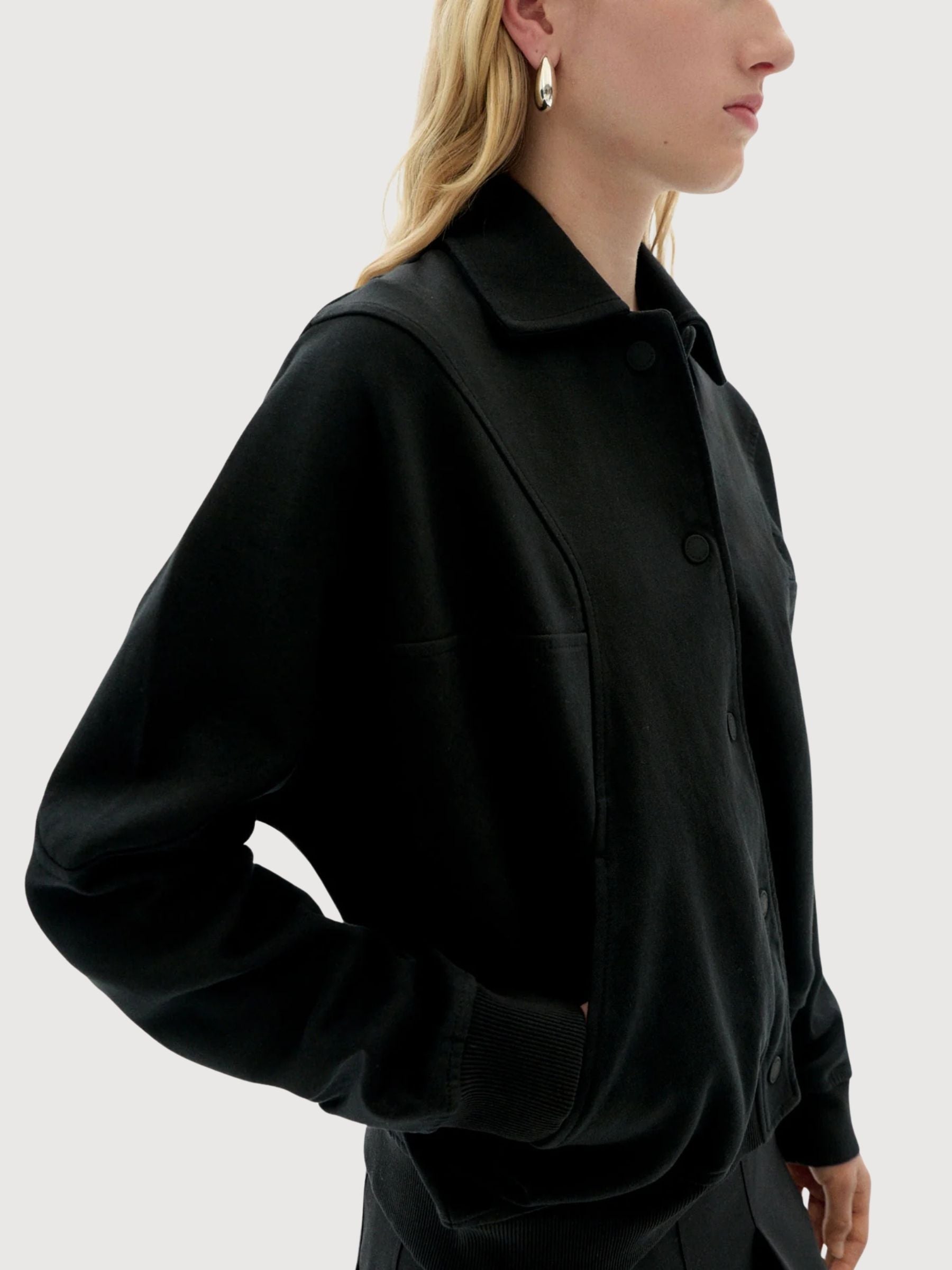 Giacca Maisie Donna Nera Cotone | Thinking Mu