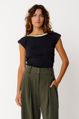 Top Aroa Black Woman Gots Cotton | Skfk
