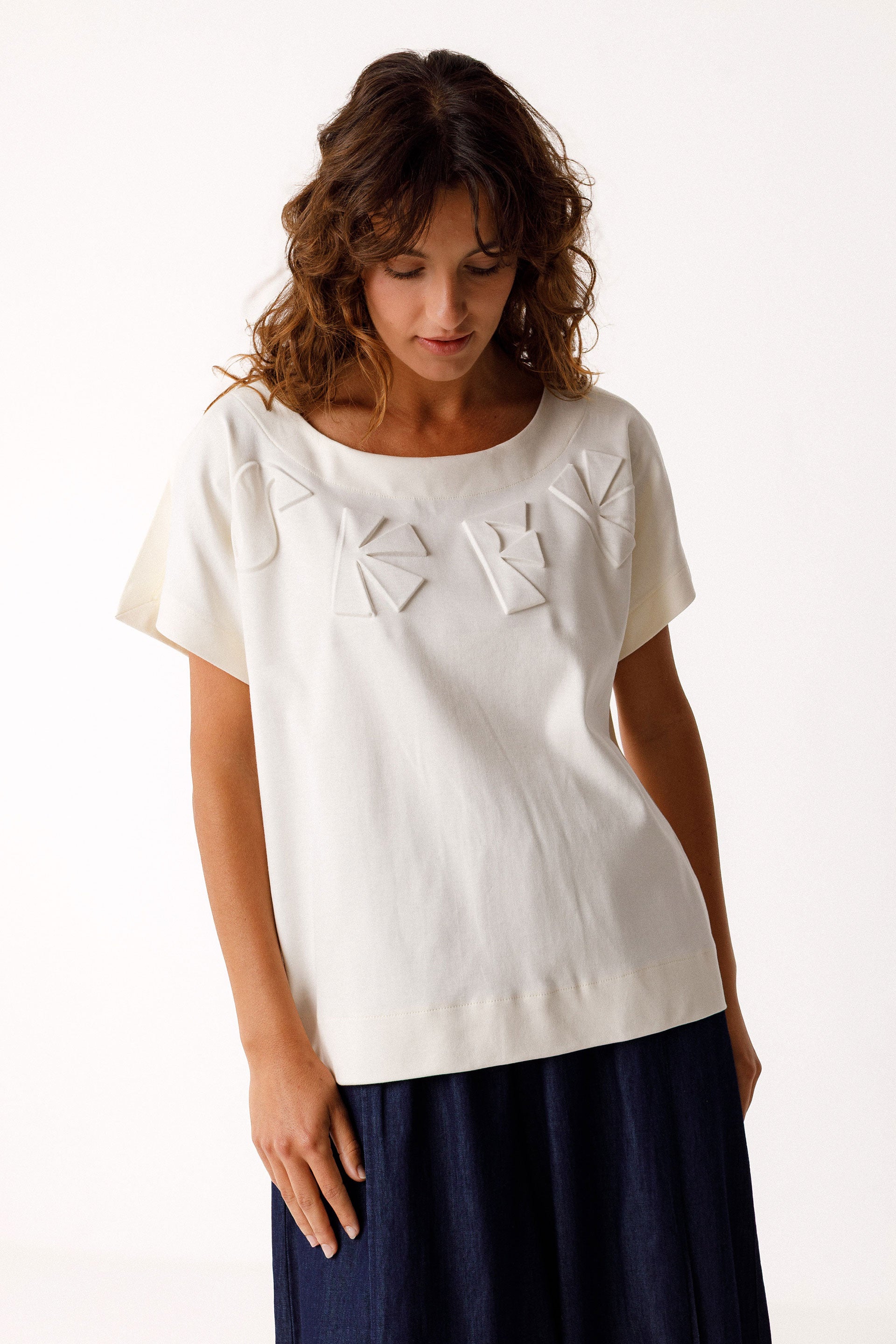 T-Shirt Iride White Woman Gots Cotton | Skfk