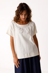 T-Shirt Iride White Woman Gots Cotton | Skfk