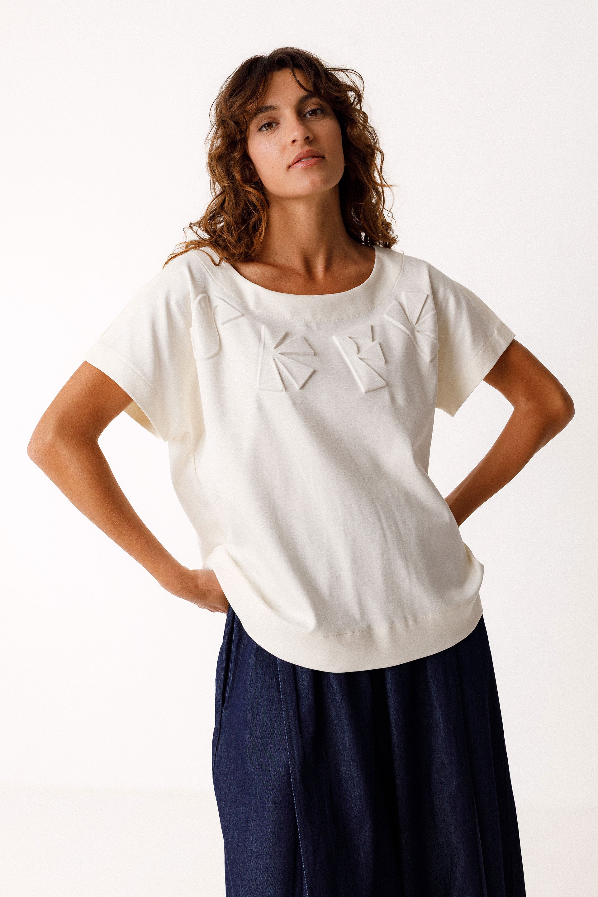T-Shirt Iride White Woman Gots Cotton | Skfk