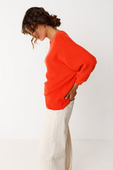 Sweater Naike Woman Orange Gots Cotton | Skfk