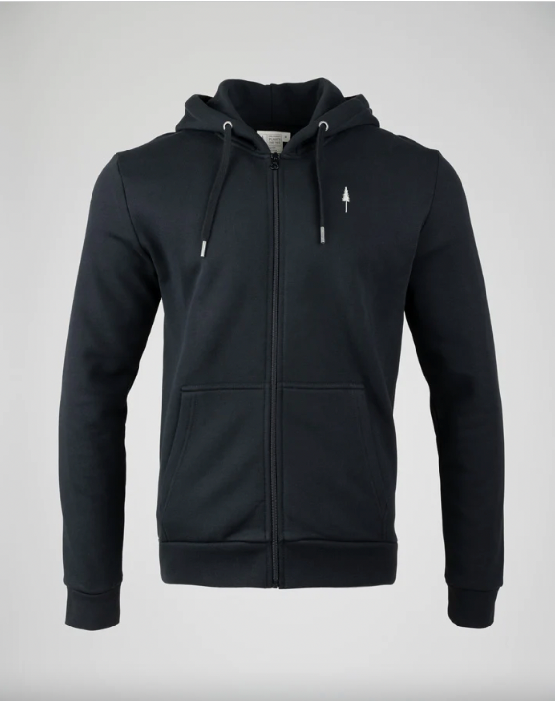 Sweatshirt Tree Zip Black Unisex Organic Cotton | Nikin